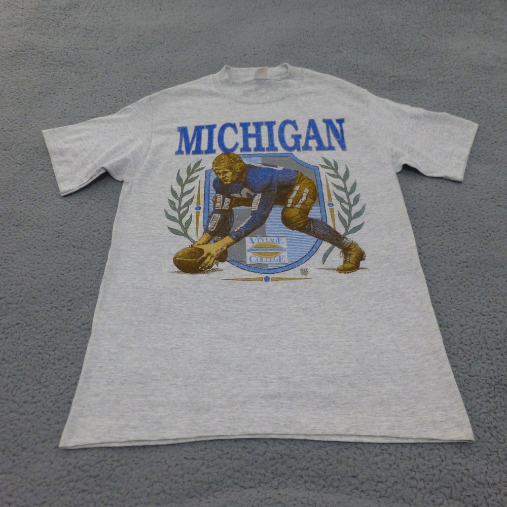 VTG Michigan Wolverines T Shirt Gulf Coast Sportswear Large 1990 Single Stitch